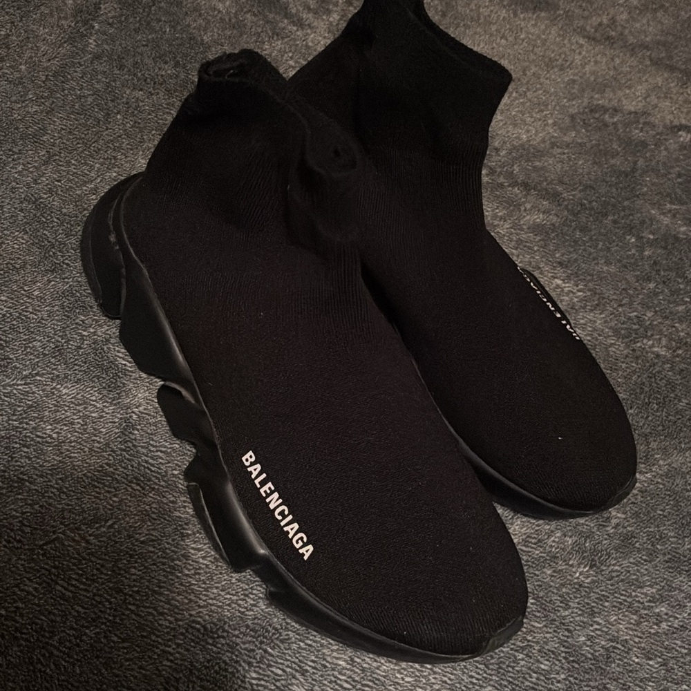 Balenciaga Women's Black Knit Sneakers